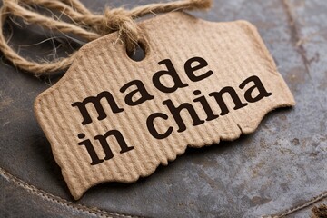 Naklejka premium label with the text made in china