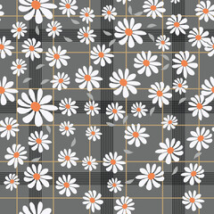 seamless flower with  design pattern on background