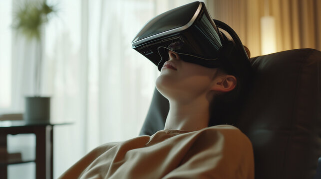 woman in virtual reality headset 