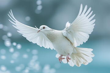 Fototapeta premium White dove Flying in the Sky