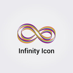 Icône Symbole Logo Infini Forme Huit Elément Vecteur Couleur pour Communication Société
