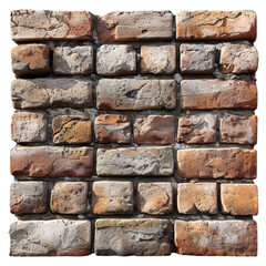 Fototapeta premium Brick Wall Texture Isolated on Transparent or White Background, PNG
