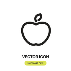 Apple icon vector. Linear-style sign for mobile concept and web design. Apple symbol illustration. Pixel vector graphics - Vector.	
