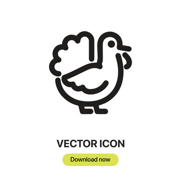 Turkey icon vector. Linear-style sign for mobile concept and web design. Turkey symbol illustration. Pixel vector graphics - Vector.	

