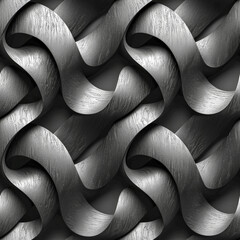 White Wave Pattern Tile for seamless backgrounds and for filling surfaces in soft colors, ai generated