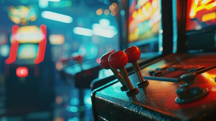 Joystick of a vintage arcade videogame