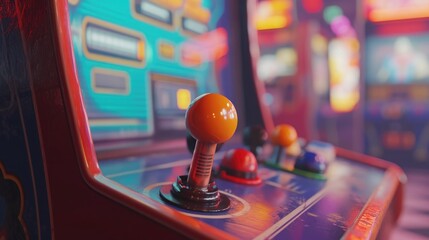 Joystick of a vintage arcade videogame
