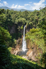 waterfall in the mountains of costa rica - 731857741