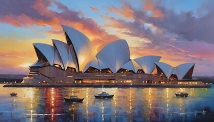 Sydney Opera House at Dusk - obrazy, fototapety, plakaty