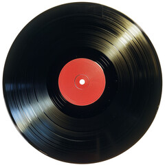 Retro Vinyl Record Isolated on Transparent or White Background, PNG