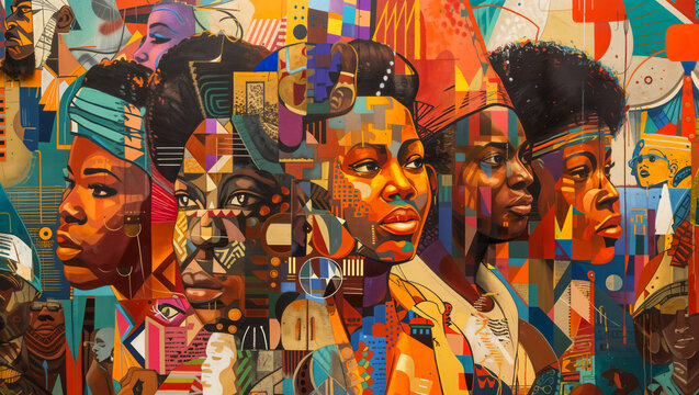An inspiring visual narrative weaving together images of progress and achievement within the Black community