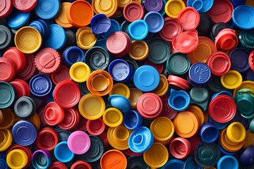 plastic bottle caps for recycling in different colors