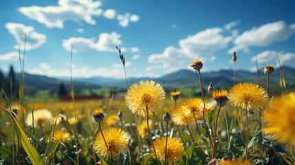 Blooming Beauty: Exploring Nature's Colorful Delights in a Sunny Meadow, generative AI