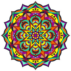 Mandala wit different colors ethnic ornament	