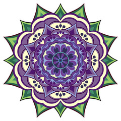 Mandala wit different colors ethnic ornament	