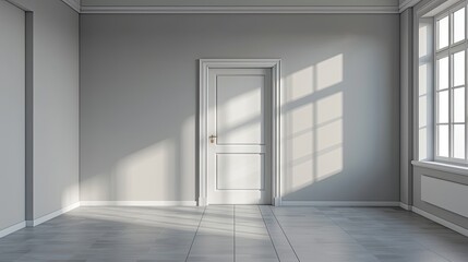 empty room with a door