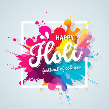 Creative vector illustration of abstract colorful Happy Holi background design.