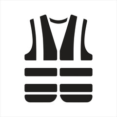 High visibility vest icon. Vector and glyph
