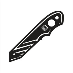 Cutter knife icon. Vector and glyph