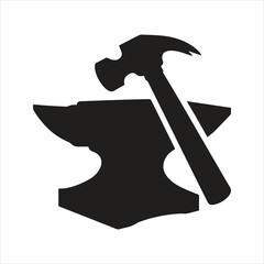 Blacksmith icon. Anvil and hammer icon