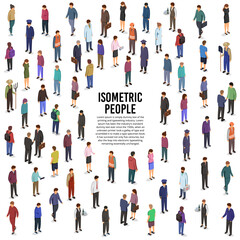 Trend Isometric people of different professions. Vector illustration.