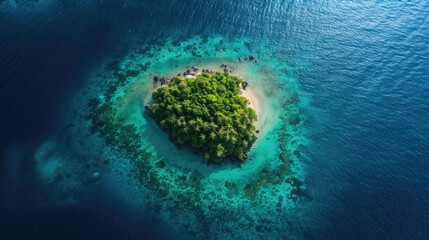 Aerial view of a small island in the Indian Ocean