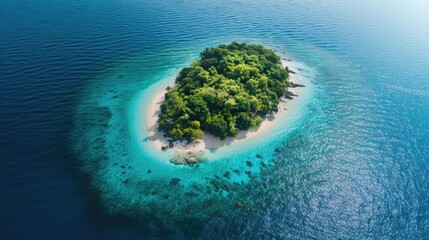Aerial view of small island in the middle of the sea