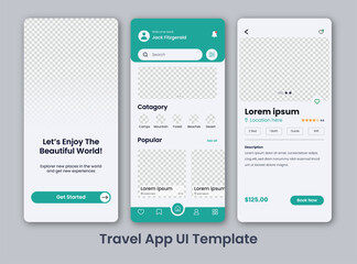 Travel Apps user interface template.