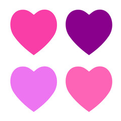 Set of color hearts icons.heart icons, concept of love. Design elements for Valentine's