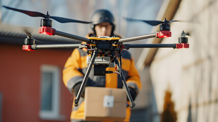 In the future, people in cities will use drones to deliver packages to each other. Drones can also record images of the person receiving the package, reducing time and making it more convenient.