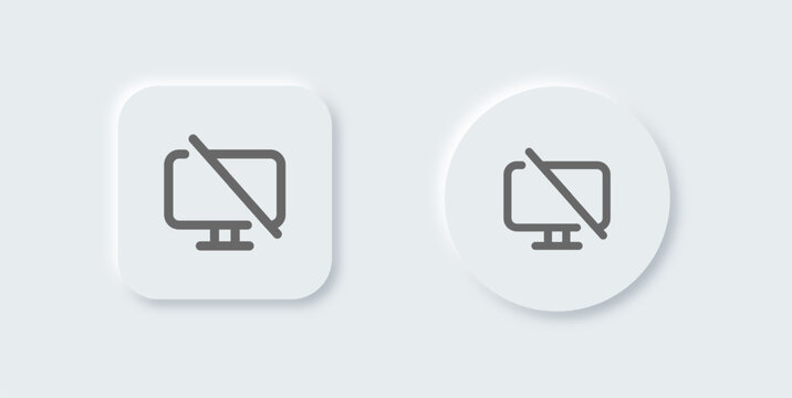 No display line icon in neomorphic design style. Monitor signs vector illustration.