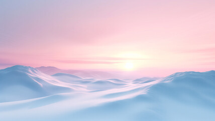 Fototapeta na wymiar Snowy Landscape Serenity, Minimalist 3D Vertical Background