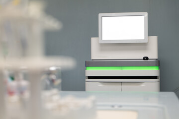 Doctor reviewing patient data on Illumina NovaSeq