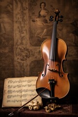 History time in sounds: violin in vintage style