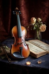 Fototapeta na wymiar Violin for all times: vintage style