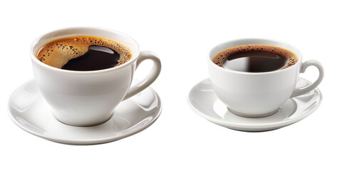 Coffee Cup Set Isolated on Transparent or White Background, PNG