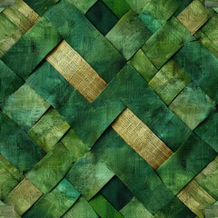 green braided Pattern Tile for seamless backgrounds and for filling surfaces in soft colors, ai generated