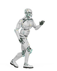 beta tester mech is walking on side view