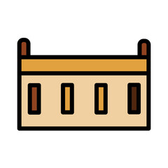 Cargo Container Freight Filled Outline Icon