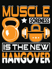 Gym Fitness Typography T-shirt Design Vector