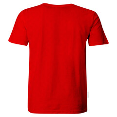 A high resolution Back View Fantastic Cotton T Shirt Mockup In True Red Color, to help you present your design ideas more valuable and beautifully..
