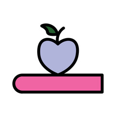 Book Apple Study Filled Outline Icon