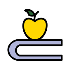 Book Apple Study Filled Outline Icon