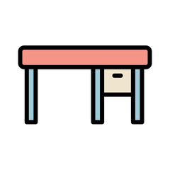 Computer Desk Lamp Filled Outline Icon