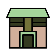 Home House Hut Filled Outline Icon