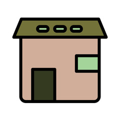 Home House Hut Filled Outline Icon