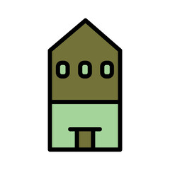 Home House Hut Filled Outline Icon