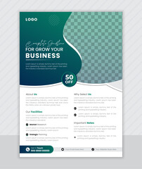 Vector abstract colorful corporate business flyer template with well-crafted layout