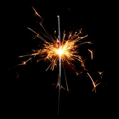 Fototapeta premium Bengal fire on a black background.