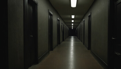 spooky dark corridor
